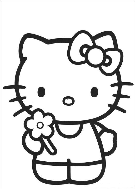 Plansa de colorat cu Hello Kitty 17 38
